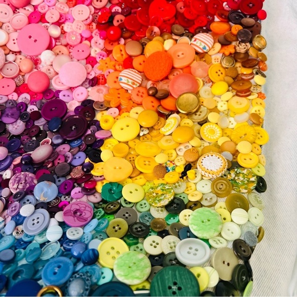 Custom Made Levi’s Recycled Rainbow PRIDE Upcycled Button Jacket Medium - Picture 5 of 16